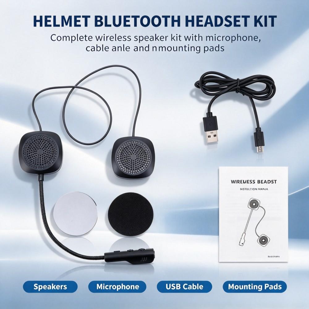 Speakers - Motorrad-Bluetooth-Headset für Helm, Freisprecheinrichtung, Stereo-Lautsprecher mit