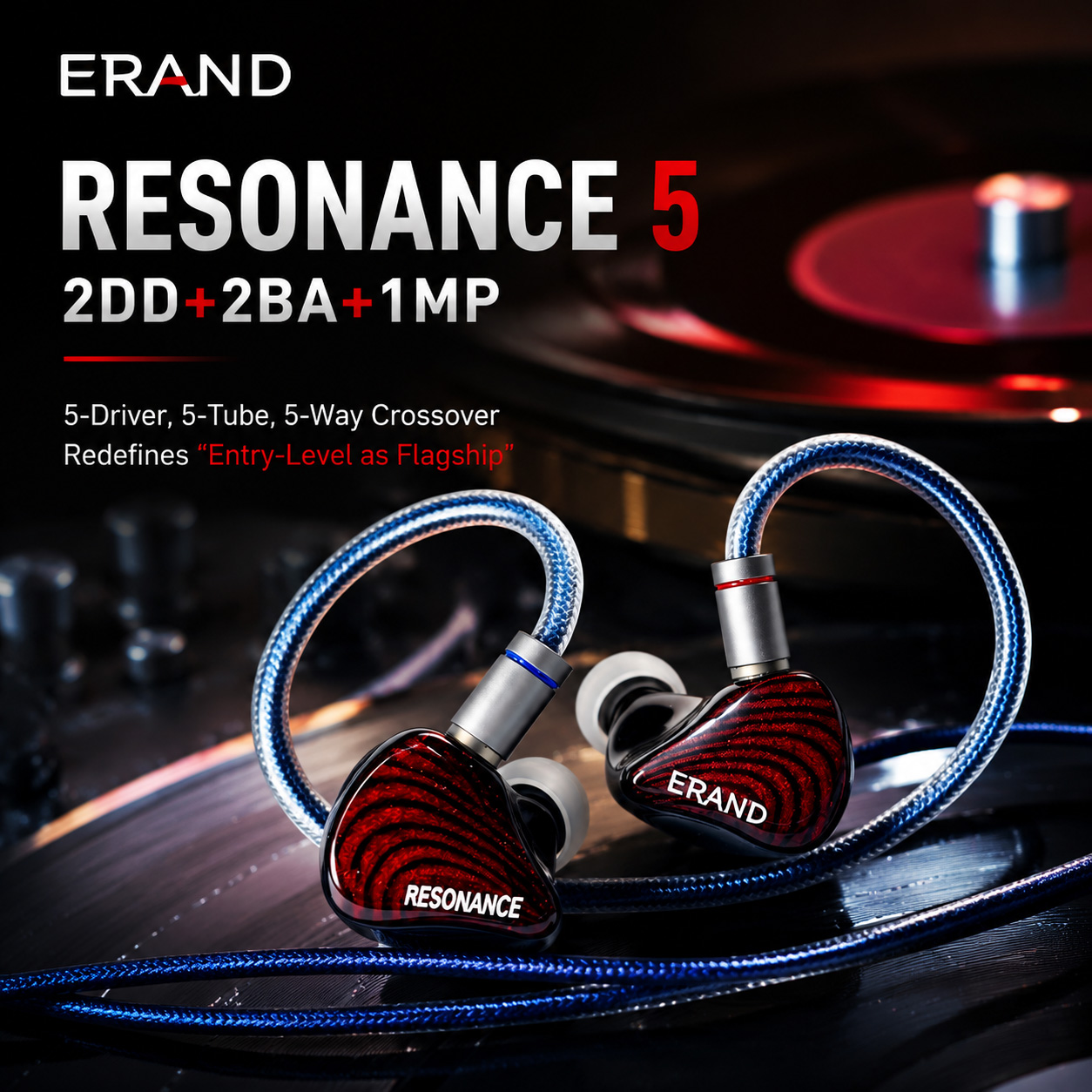 ERAND RESONANCE 5 RED 2DD+2BA+ – Planar Magnetic Iem Earphones Bewertung und Preis
