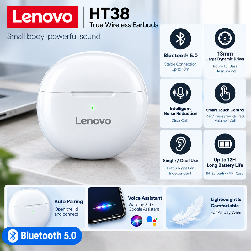 Lenovo HT38 TWS Sport-Kopfhöre – Type C Wired Earphones With Mic Bewertung und Preis
