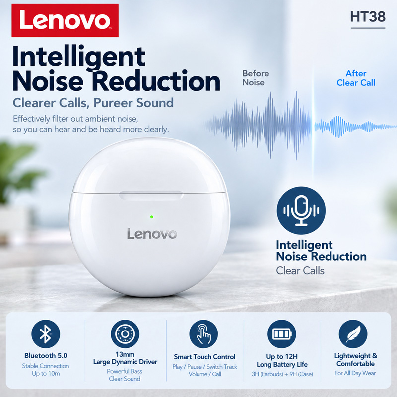 Lenovo HT38 TWS Sport-Kopfhöre – Type C Wired Earphones With Mic Bewertung und Preis